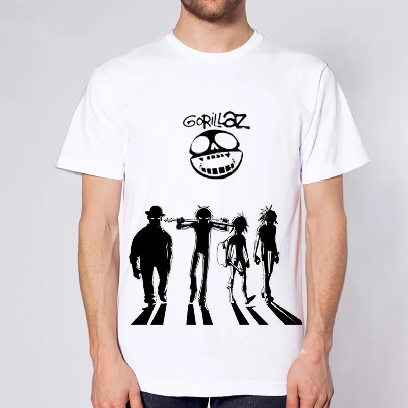 

Rock Punk Band Rap Hip Hop Topic Gorillaz Men Male Free Music T Shirt Anime Man's Tshirt Short Sleeve Funny T-Shirt Tops Tees