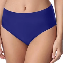 Новинка, синее бикини, раздельные плавки для плавания, Женские однотонные плавки с высокой талией, женский купальник, бикини, трусики, нижнее белье