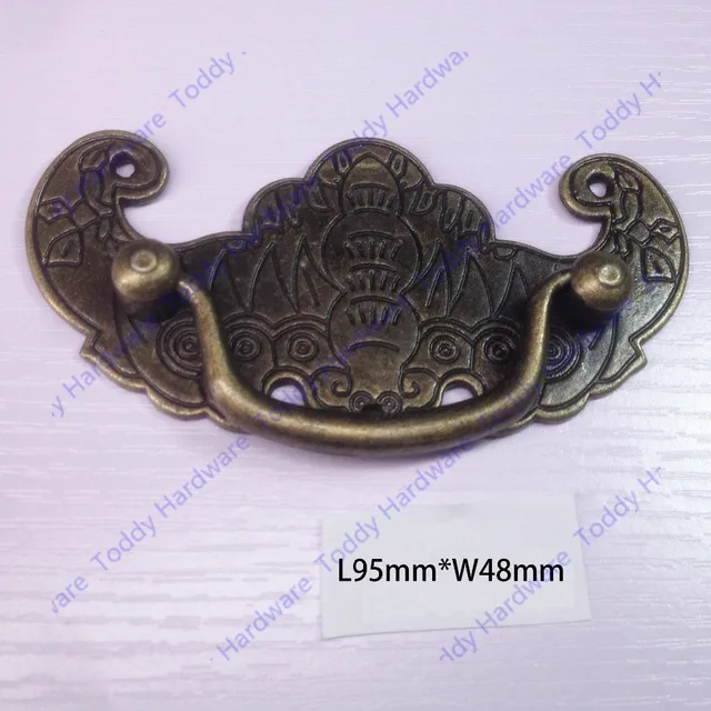 95 48mm Vintage Cupboard Handles Pulls Ancient Metal Large Bat 95 48mm Vintage Cupboard Handles Pulls Ancient Metal Large Bat Bureau S Antique Drawer Closet Door Handle