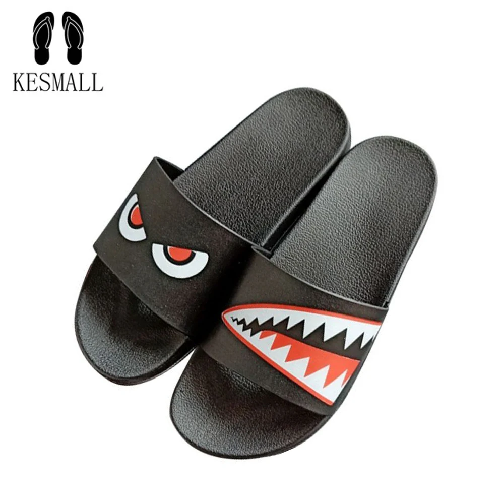 

KESMALL Summer Monster Beach Slippers Cartoon Flat Soft Lover Shoes Indoor Bathroom Anti-slip Shoes Boy Outdoor Slippers WS539