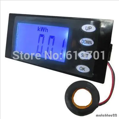 Цифровой ЖК-AC80-260V с голубой подсветкой 100A 50/60 Гц 5в1 измеритель мощности