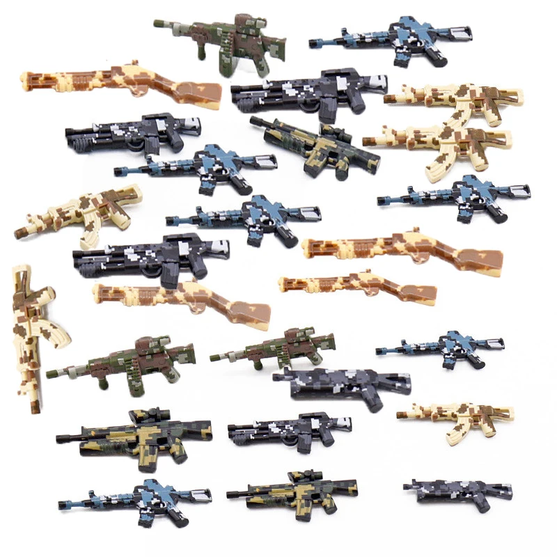 50Pcsset Legoingly Military SWAT AK47 Gun Pack Building Blocks Weapons forPolice Army Soldier Team Figure Toys for Children (10)