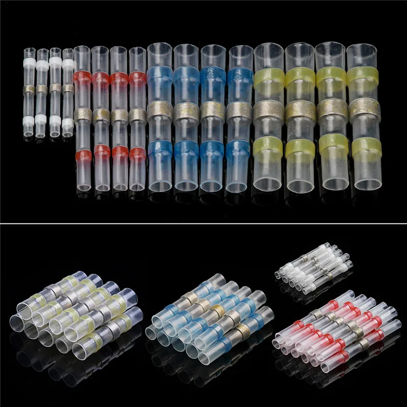 100pcs Waterproof Solder Sleeve Tube Set Heat Shrink Butt Wire Cable