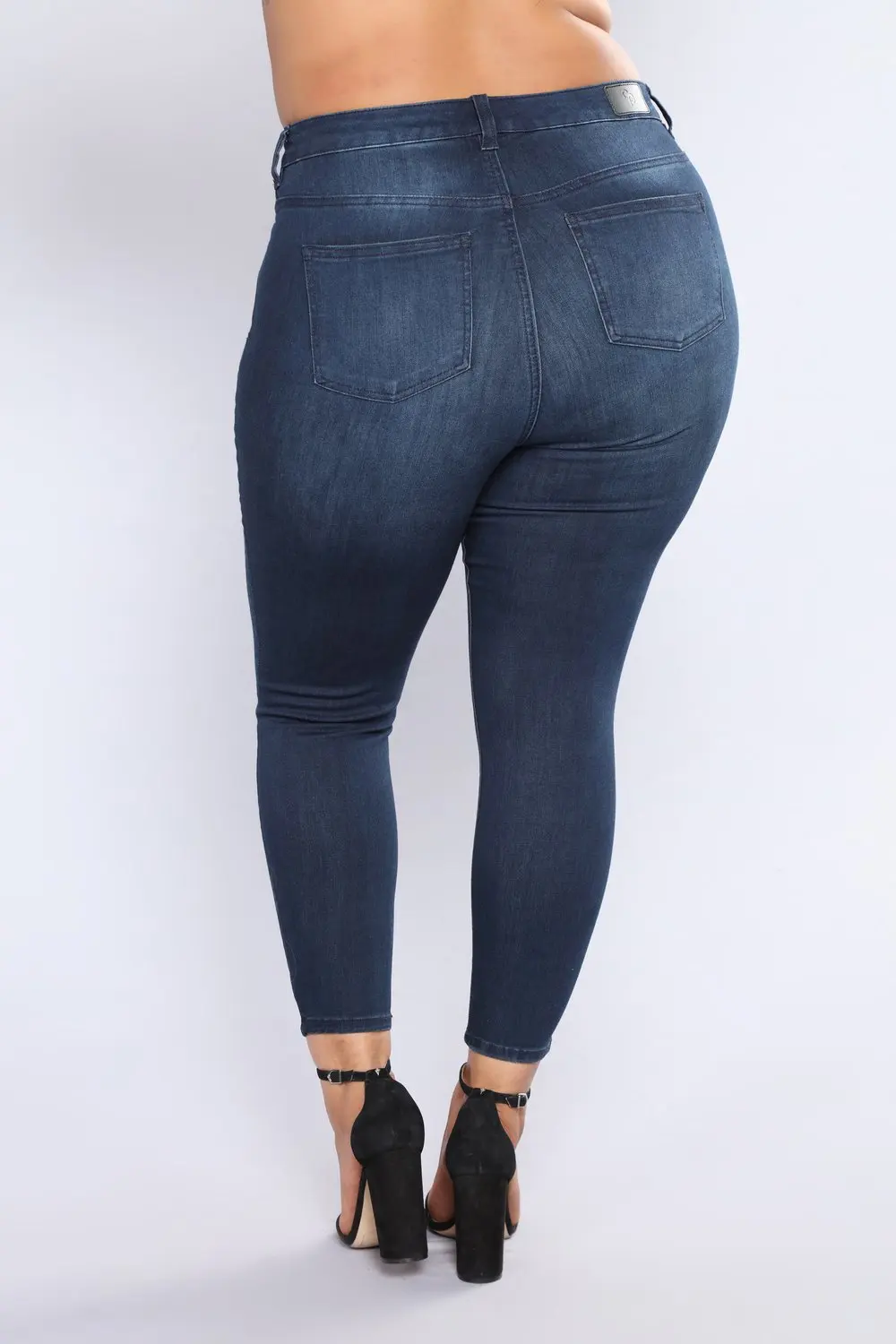 QMGOOD Female Clothes Summer 6XL Torn Ripped Jeans Women Large Size Push Up Jeans Big Size Mom Jeans Stretch Tights Denim Pants