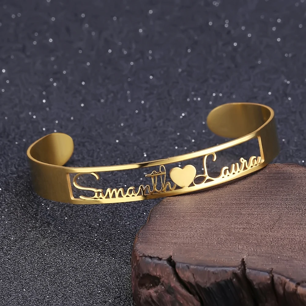 Мода нержавеющая сталь Cutomized Золотое имя браслет для мужчин и женщин высокое качество персонализированные ID табличка браслеты и браслет отрегулированный