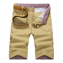 MYAZHOU летние мужские шорты цвета хаки, модные, большие размеры, хлопок, хорошее качество, Мужская длина выпрямленного колена, шорты для мужчин 36 38 40