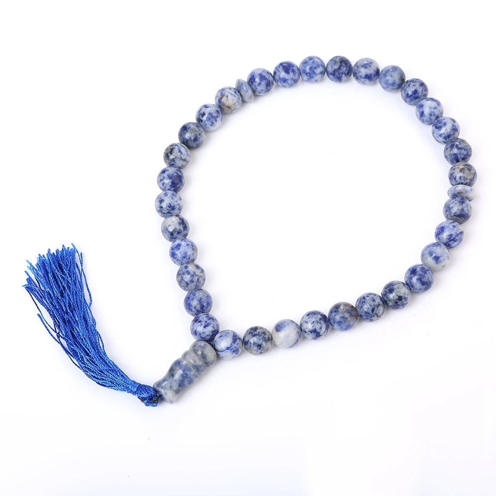 Yumten Blue veinstone Мусульманские Четки Молитва ислам Tespih 33 Tibetaanse натуральный камень 10