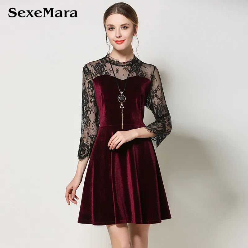 High - end women 's lace velvet dress winter four seasons women black lace stitching Aliexpress Uk Women Clothes 5XL large size Aliexpress High - end women 's lace velvet dress winter four seasons women black lace stitching Aliexpress Uk Women Clothes 5XL large size Aliexpress