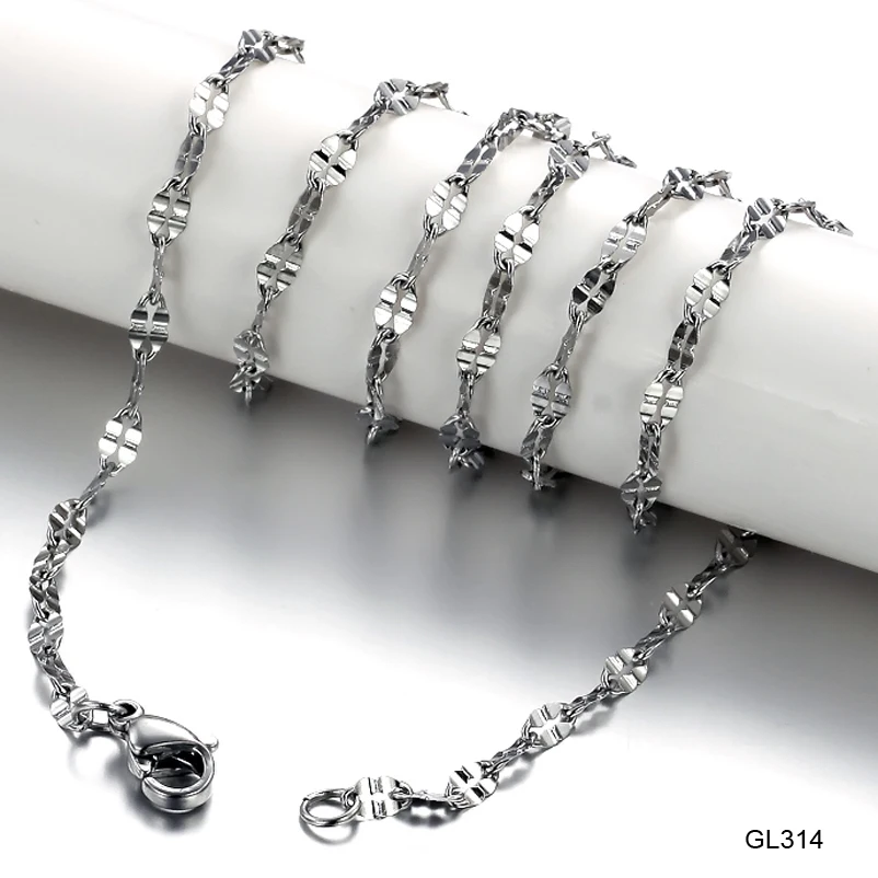 10pcs wholesale Accessories jewelry stainless steel silver 3mm necklace lips chain n314 for