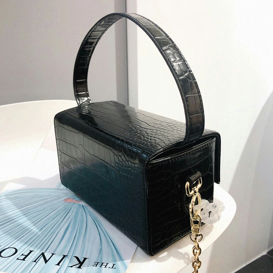 عارضة نمط تمساح الاكريليك سلاسل حقائب النساء التمساح حقيبة ساعي بو الجلود الكتف Crossbody حقائب السيدات المحافظ عارضة نمط تمساح الاكريليك سلاسل حقائب النساء التمساح حقيبة ساعي بو الجلود الكتف Crossbody حقائب السيدات المحافظ