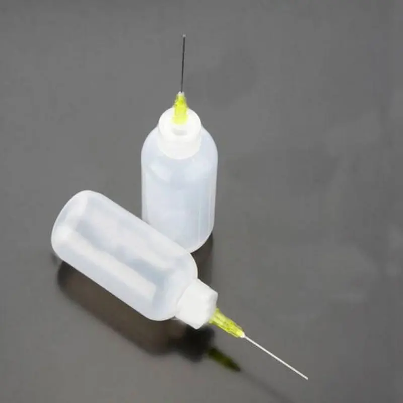 

2pcs/Lot 10cm Solder Flux Bottle With Fine Tipped Needles Blunt Dispensing Needles Syringe Needle Tips For Ink Glue Liquid Gray