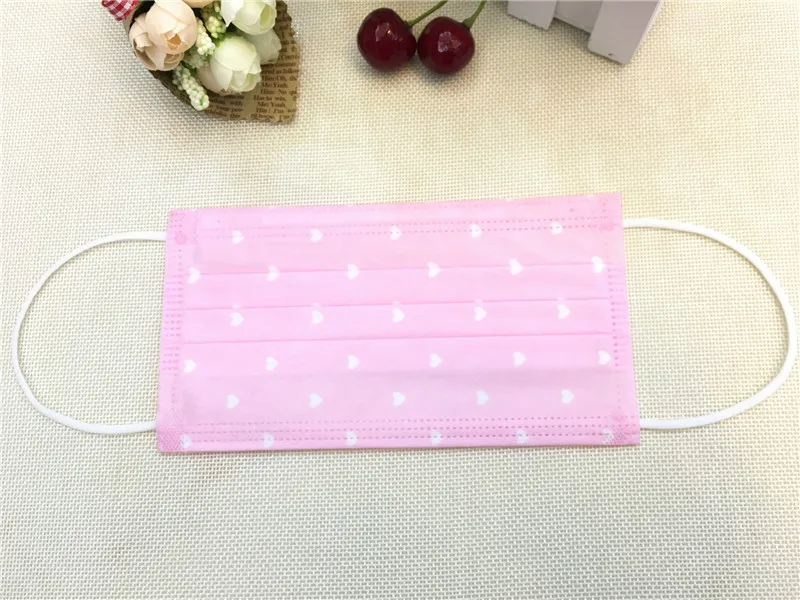 3 Layers non-woven printing disposable mask dustproof anti fog haze tail gas prevention ear hanging respirator (7)