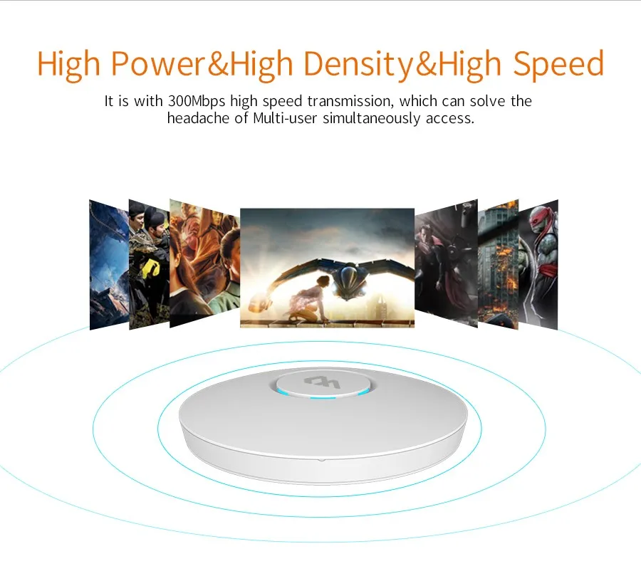 Wifi Ceiling AP Wall-mounted Access Point 300Mbps High Power Wi-fi Coverage 48V POE Power Adapter Wireless Indoor Ceiling AP