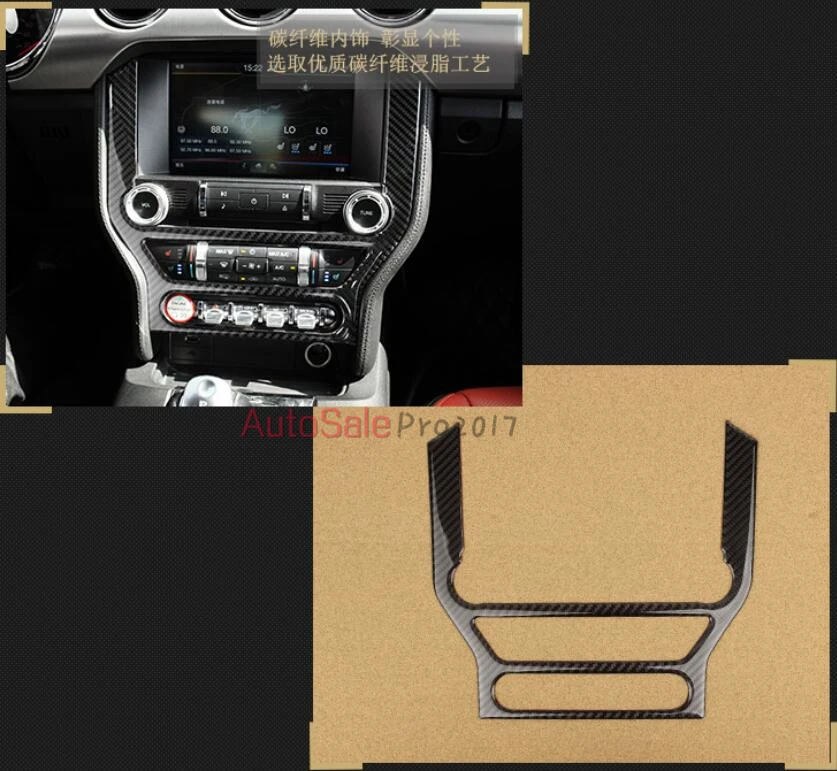 For Ford Mustang 2015 2016 2017 high quality Real Carbon Fiber Center Control Protect Cover Trim 1pcs | Автомобили и мотоциклы