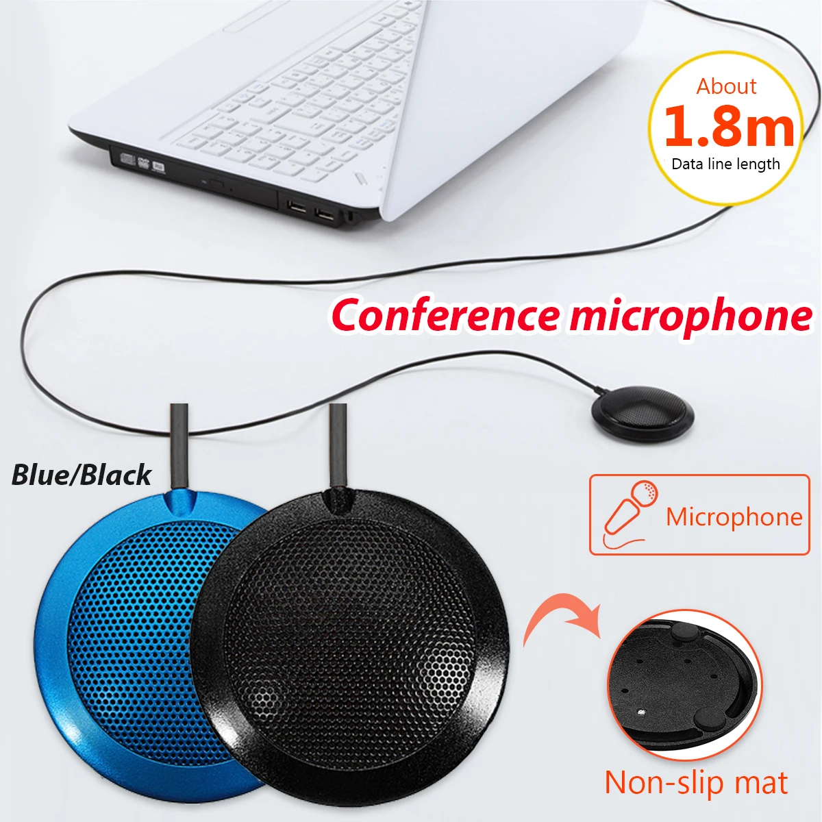 

360 degree Omnidirectional Microphone USB Office Conference Noise Canceling Local