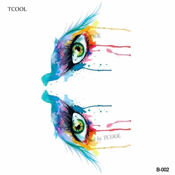 

HXMAN EyeTemporary Watercolor Tattoo Sticker Waterproof Women Fashion Fake Body Art Arm Tattoos 9.8X6cm Kids Hand Tatoo B-002