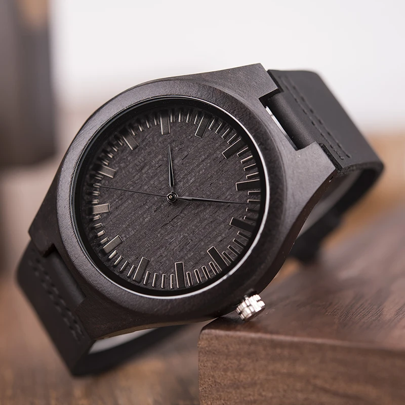 BOBO BIRD Custom Ebony Wood Men Watch TO MY SON Great Men's Gift Personalized Watch relogio masculino Free Engraving