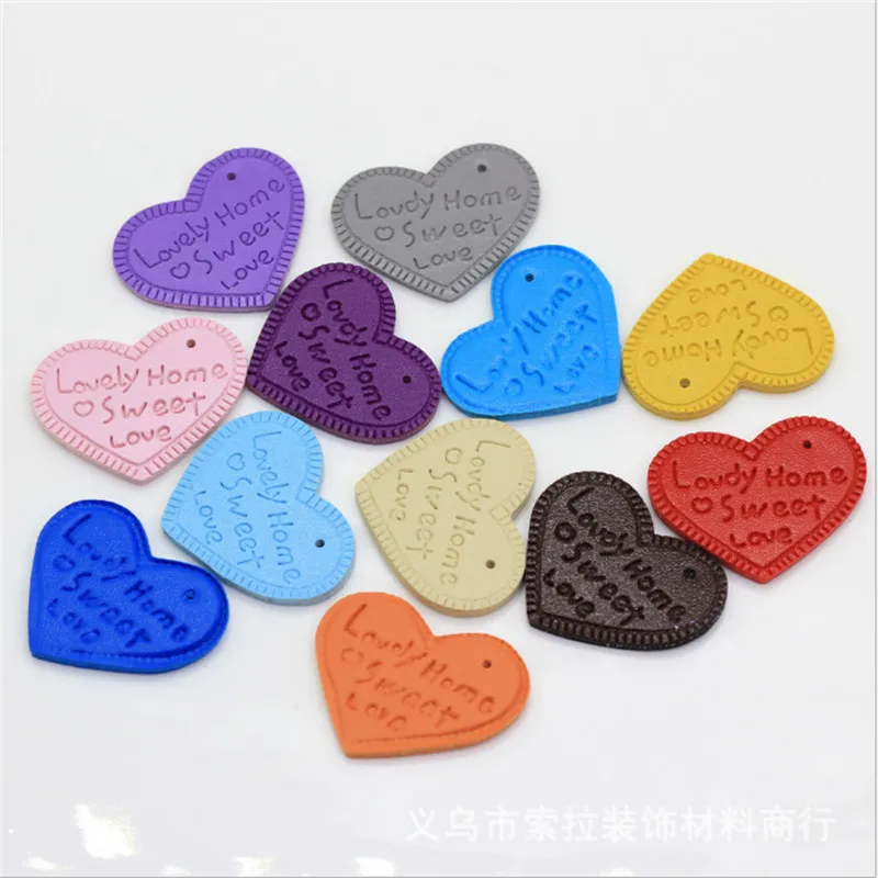 

10pcs/lot pu leather leter heart shape beads charms connectors for diy earrings bag keychain jewelry making accessories material