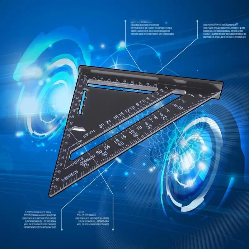 7inch 12inch Aluminum Alloy Metric Triangle Ruler Squares for Woodworking Speed Square Angle Protra