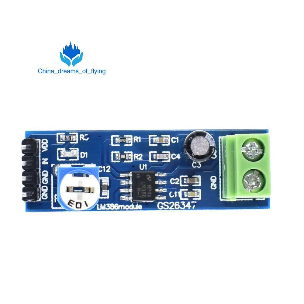 

TZT LM386 Audio Amplifier Module 200 Times 5V-12V Input 10K Resistance