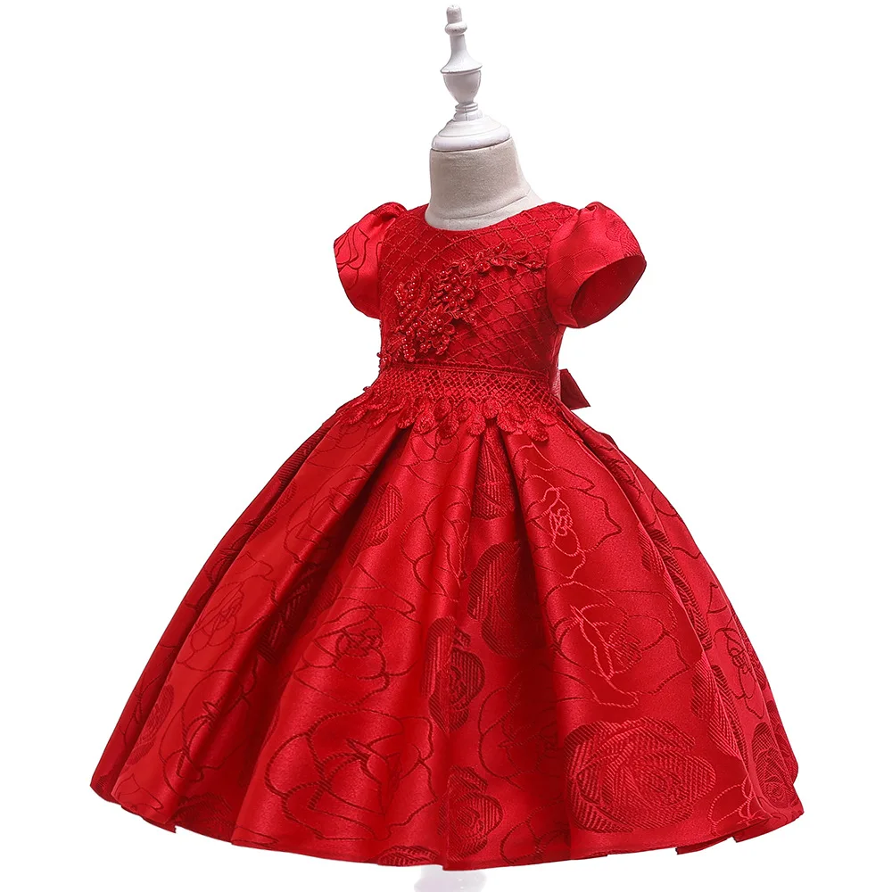 Бальное платье с короткими рукавами; Атласное Бальное Платье; праздничное платье; платья для девочек с цветочным узором на свадьбу; вечерние платья для маленьких детей