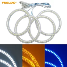 FEELDO 4 Pçs/set Auto SMD Anjo Olhos Claros de Halo Anel Para VAZ Lada 2114 Lâmpada Do Farol