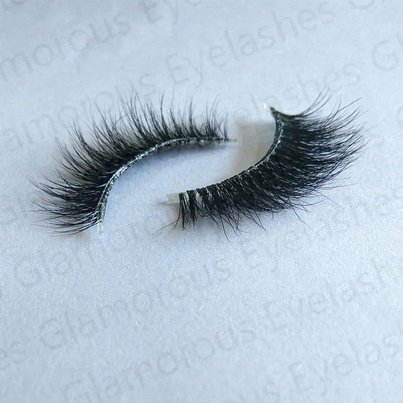 CLEAR band AH11T clear band handmade false eye lashes 100 3D mink full