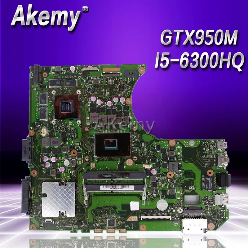 Akemy N552VX Laptop motherboard for ASUS VivoBook Pro N552VX N552V N552 Test original mainboard I5-6300HQ GTX950M