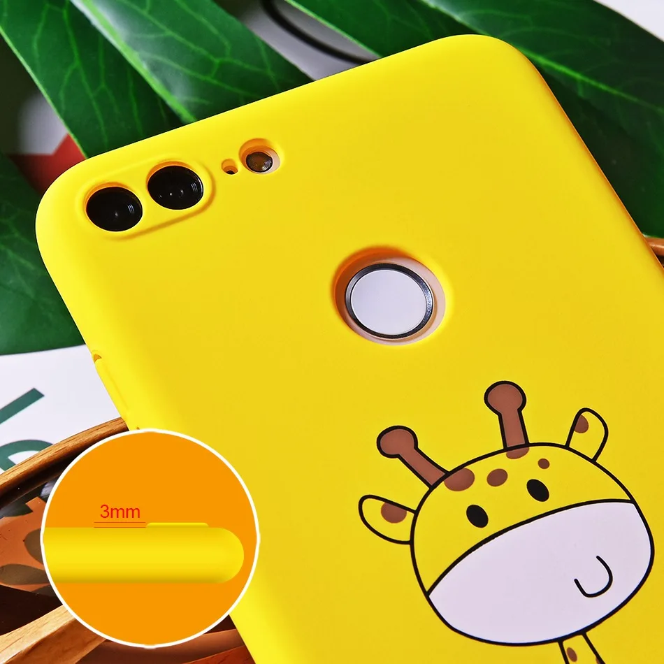 TOMKAS Cute Cartoon Giraffe Case on for Huawei Honor 9 Lite 10 Floral Yellow Hard Phone Case on Honor 7A 7C 7A Pro Back Cover    (8)