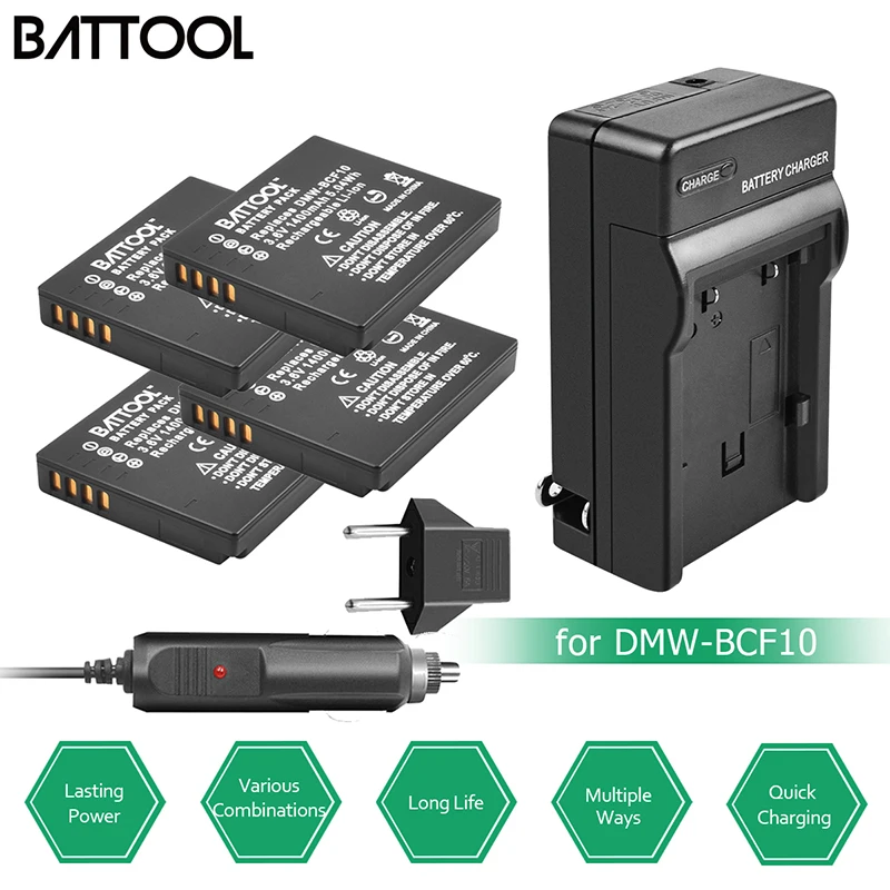 

BATTOOL 4* 1400mAh 5.04Wh Camera Battery for Panasonic DMW-BCF10E DMW BCF10 DMC-FS1 L20 DMC-FX60N DMC-FP8R DMC-FX65N DMC-FS15