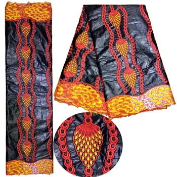 

African Bazin Riche Getzner Lace Fabric 2018 New Design Embroidered High Quality French Tulle Lace With Guipure Lace Fabric