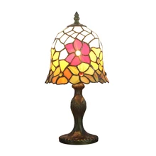 Настольные лампы Tiffany стиль маленький подсолнечник витраж стеклянный стол светильник Средиземноморский Морской стиль спальня