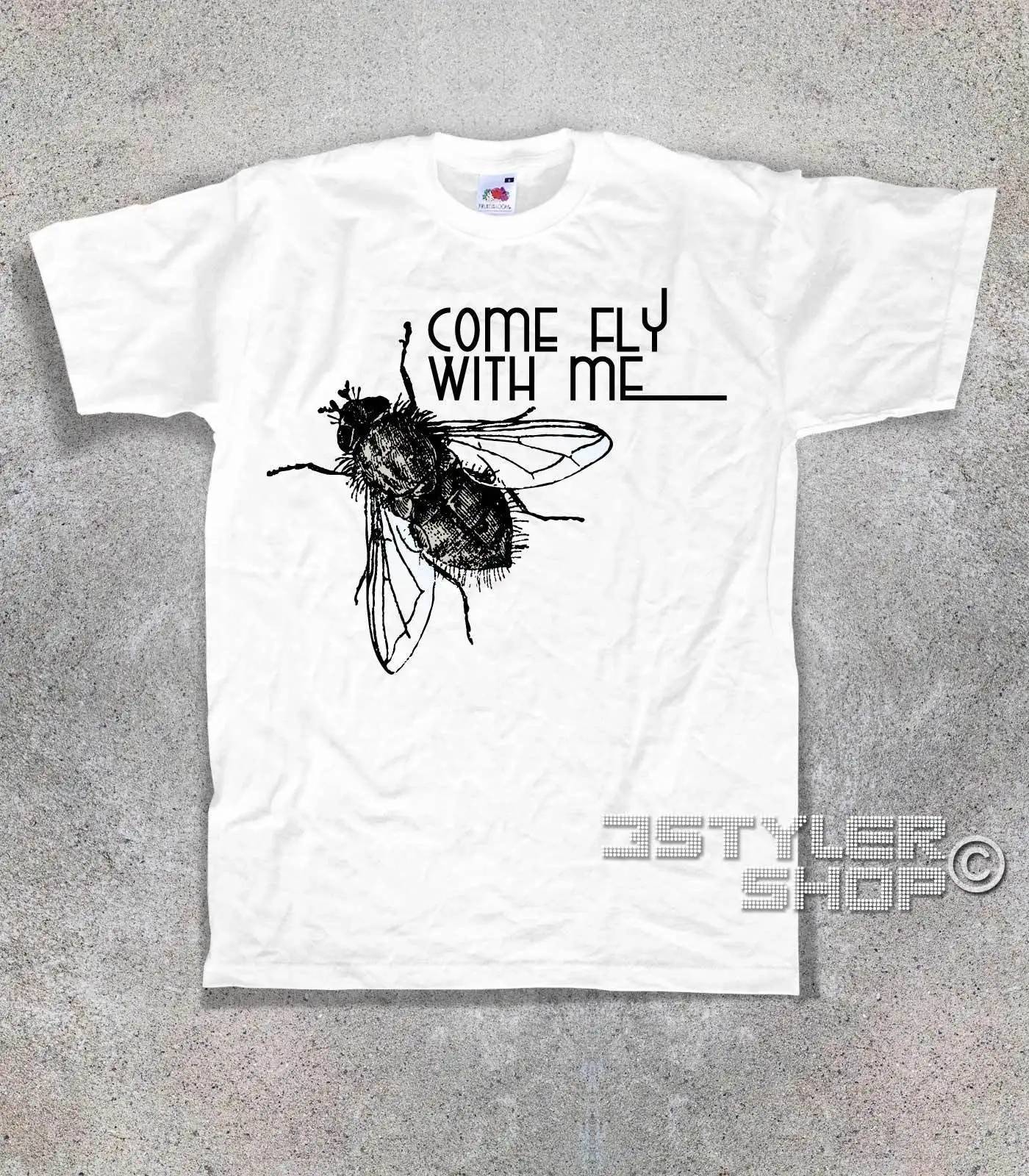 Винтажная футболка унисекс модная с надписью Come Fly With Me Mosca Frank Sinatra 2019|Футболки| |