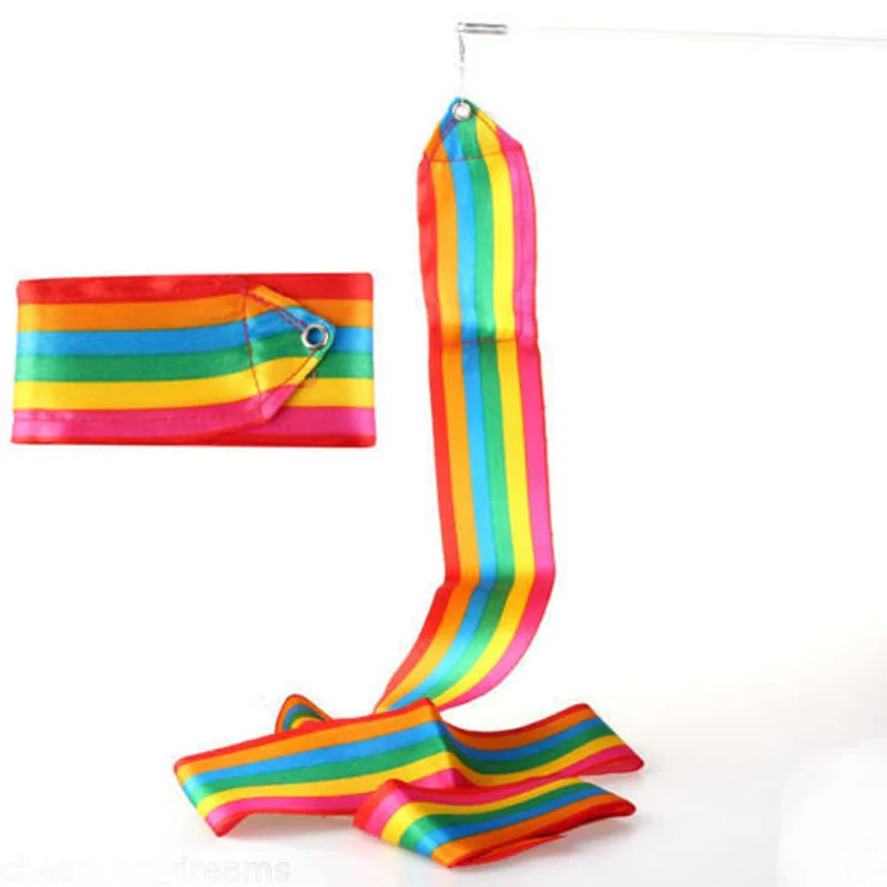 Разноцветная 4 м лента на палочке для гимнастики Ритмическая художественная гимнастика стример жезл