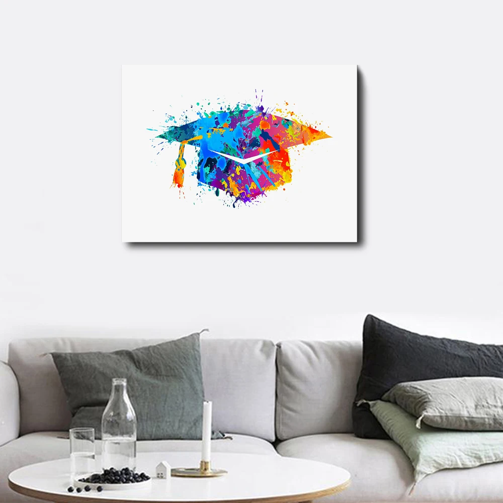 

Frameless Colorful Inkjet Graduation Bachelor Hat Canvas Oil Painting Posters Creative Artworks Pictures Printed For Home Decors