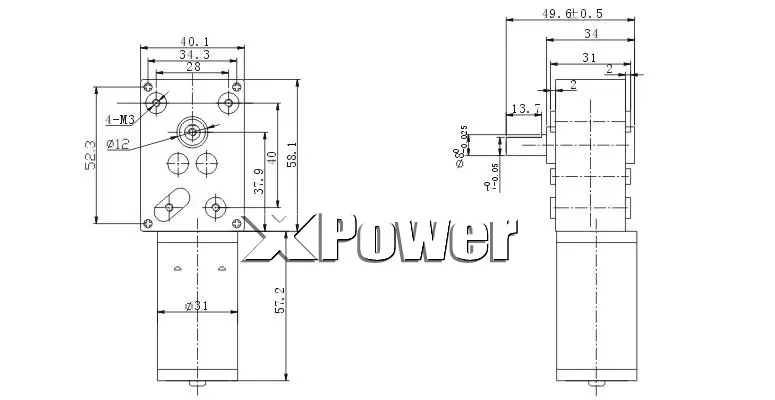 Wholesale A58Sw31Zy 12V Gear Motor 5-240Rpm  12V Dc Micro Motor 6V Electric Motor D Shaft For Common Use Xpower