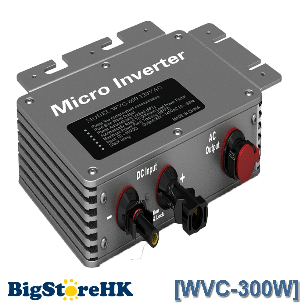 

300W 110V Proofwater Micro Inverter Solar Grid System 22-50VDC RS232 Communication MPPT Maximum Power Point Tracking Function