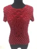 Nouveau Femmes Élastique Popcorn hauts courtes manches Shirt Coin Plus S chemises ► Photo 2/6