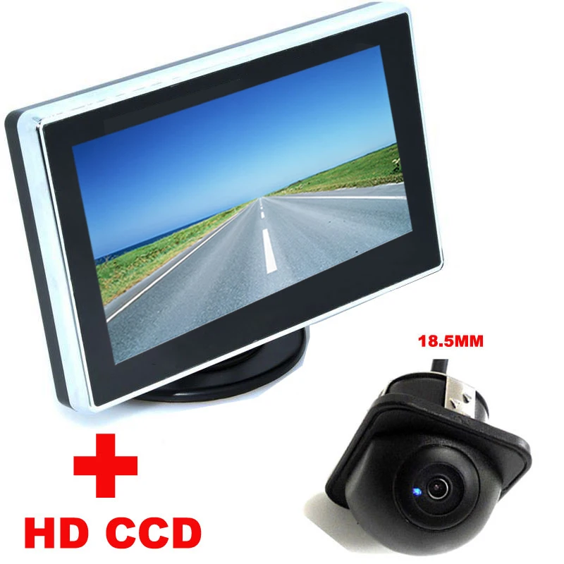 

4.3 inch Color LCD Car Video Foldable Monitor Night Vision backup Camera 2 in 1 Auto Parking Assistance CCD Car Rear View Camera