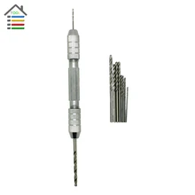 Double Head Chuck Pin Vise Handle Hand Drill Walnut Perforated Paper Model Hobyy Tools 10pcs Micro