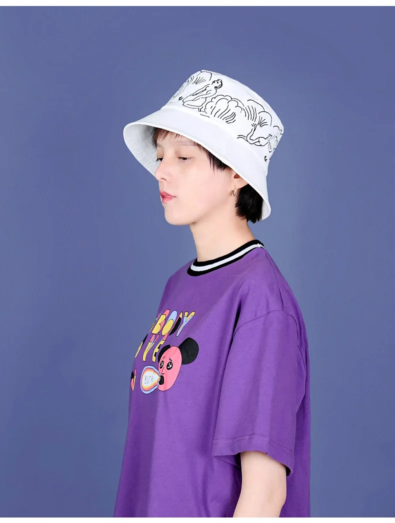 Дизайн Для женщин летние хлопковые Панамы Кепка в стиле унисекс хип-хоп Рыбацкая шляпа взрослых любителей плоская шляпа высокое качество