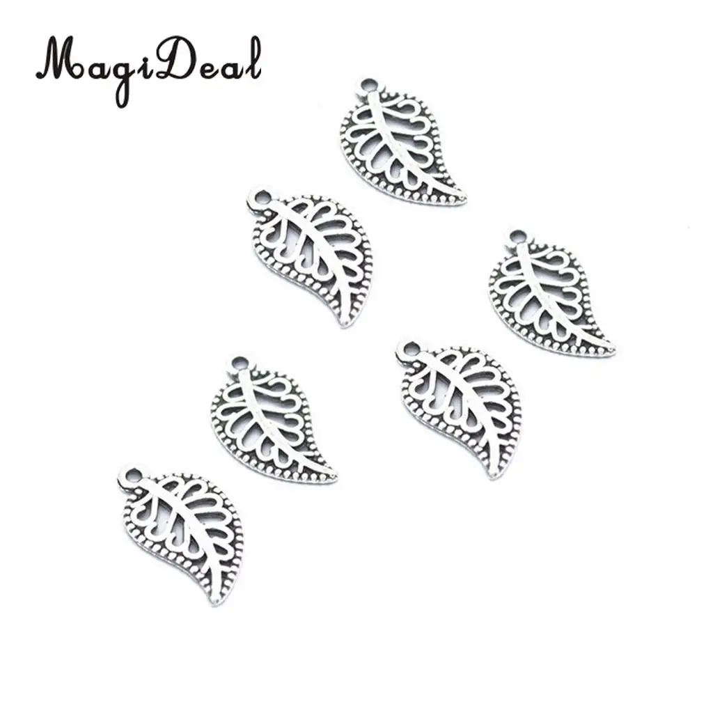 MagiDeal 75Pieces Vintage Hollow Filigree Leaf Charms Pendants Jewelry Findings Jjewelry Making Dangle Scrapbooking Material