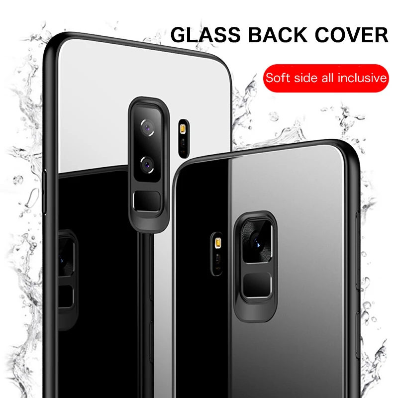 Роскошный зеркальный чехол из закаленного стекла для телефона для samsung Galaxy S10 e S9 S8 5G Plus Note 10 9 8 Plus Защитная силиконовая крышка Funda