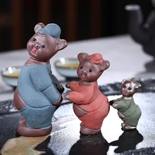 Yixing Zisha семейный портрет свинья чай ПЭТ все ручное украшение дома аксессуары оптом маленькие украшения завод одна