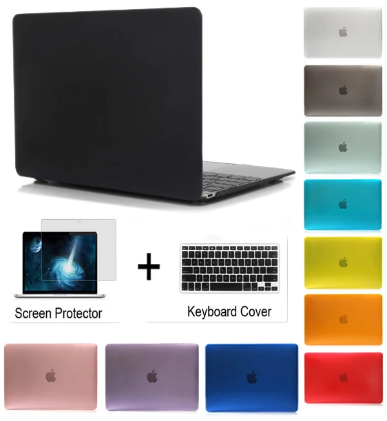 3 в 1 прозрачный Кристальный/матовый чехол для Macbook air 11/13 Pro 13/15 Retina 12 13 15 +