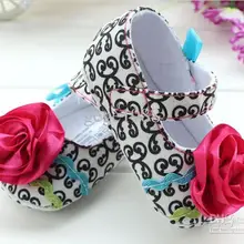 Быстрая подарок большая красная роза цветок дети обувь принцессы с бантом Новорожденный ребенок Первый Walker обуви одежда для малышей девочек bx31