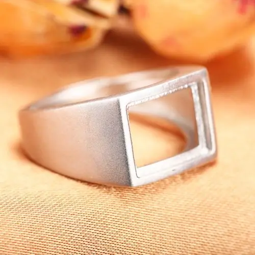 

925 Sterling Silver Men Ring 7x9mm/8x10mm/9x11mm/10x14mm Princess Cabochon Semi Mount Engagement Wedding Fine Jewelry Setting