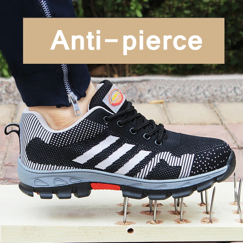Männer Atmungsaktiv Stahl Kappe Kappe Arbeit Sicherheit Schuhe Männer Im Freien Anti-slip anti-pierce Stahl Punktion Beweis mesh Sicherheit Stiefel