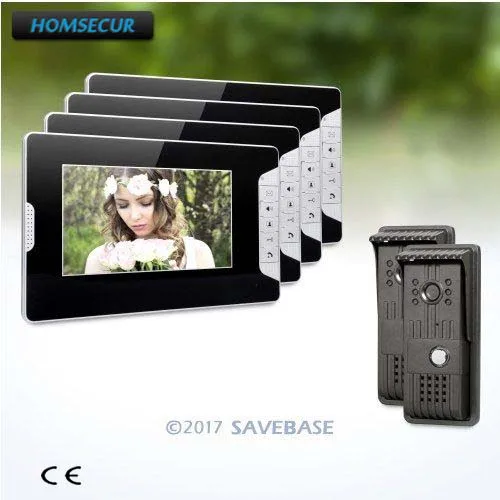 

HOMSECUR 7" Video Security Door Phone with Mute Mode for Home Security for House/ Flat With Black Monitor And 700TVLine Camera