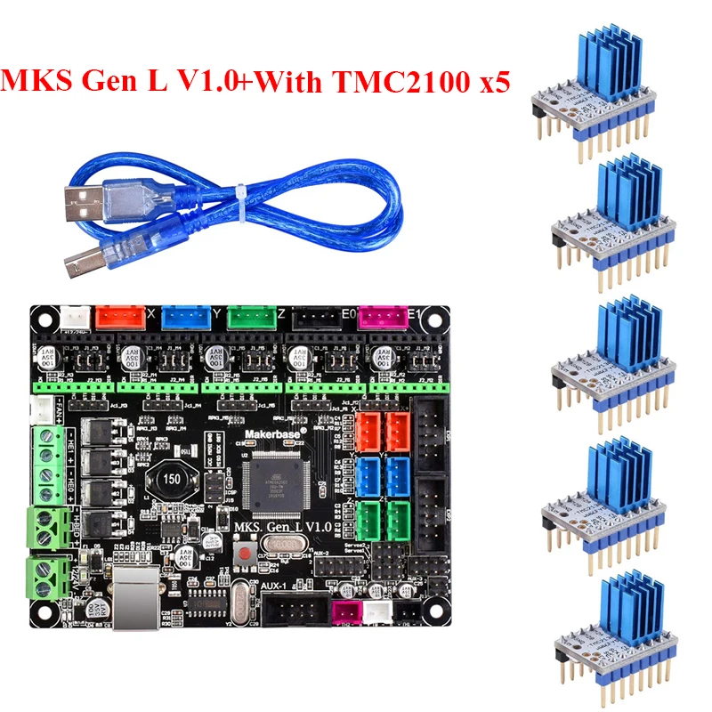 Части 3d принтера MKS Gen L V1.0 Интегрированный контроллер печатная плата Reprap Ramps 1,4 поддержка A4988/DRV8825/TMC2130 драйвер 3d принтера